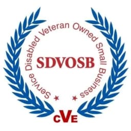 Official seal — SBA-certified Service-Disabled Veteran-Owned Small Business (SDVOSB).